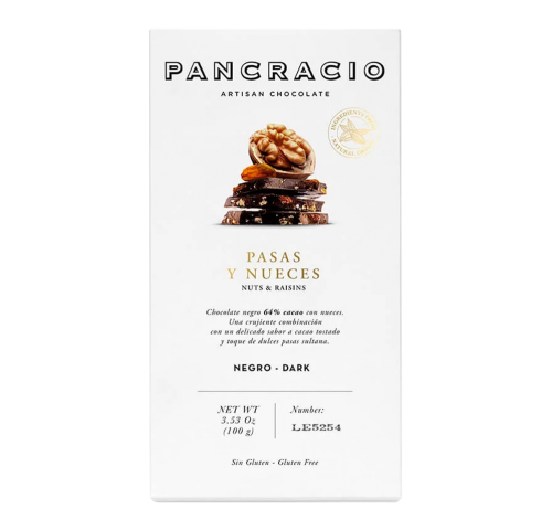 PANCRACIO葡萄乾佐焦糖核桃 夾心黑巧克力100g