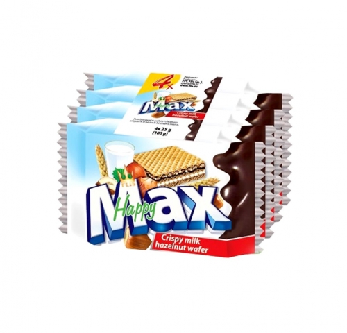 HAPPY MAX 榛果巧克力夾心威化餅四連包100g